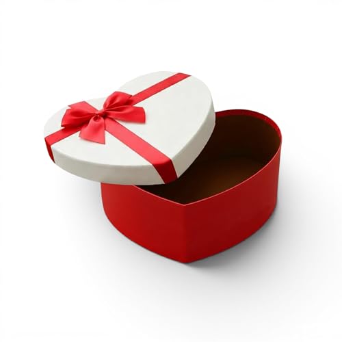 Boîte cadeau rigide en forme de cœur 26,7 x 21,7 x 13 cm pour rangement chic