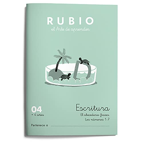 Escritura 04 | RUBIO | +4 años Escriptura 04 RUBIO Català | L'abecedari: frases. Els nombres 4, 5, 6, 7, 8, 9 i 0 | +4 anys