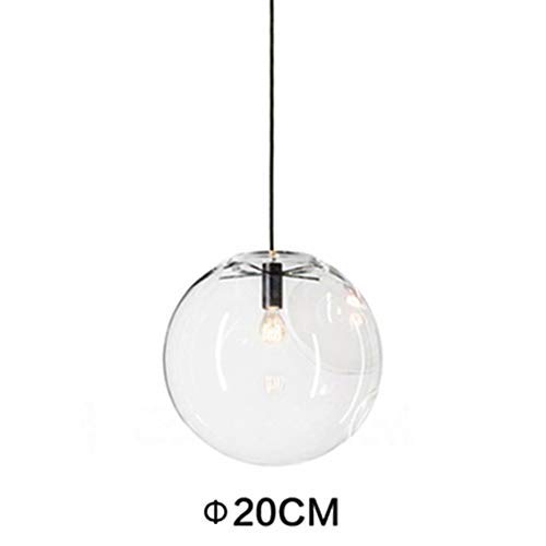 H Xd Global E27 Industrial Clear Glass Globe Shade Pendant Lighting Modern Kitchen Loft Hanging Light-1 Light thumb #7