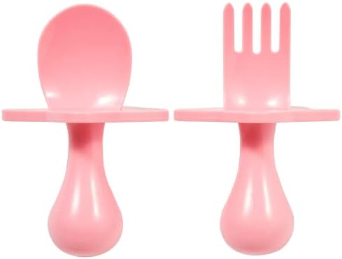 Nooli Baby Silverware Baby Fork Toddler Forks Toddler Utensils, BPA Phthalates-Free, Dishwasher and Sterilizaer Safe, Pink