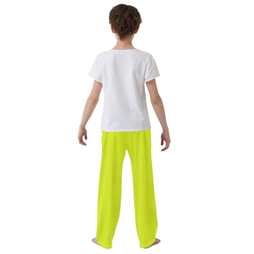 ZZXXB Bright Yellow Boys Long Pants Soft Trousers Elastic Waist Kids Lounge Bottoms with Pockets S-XL3