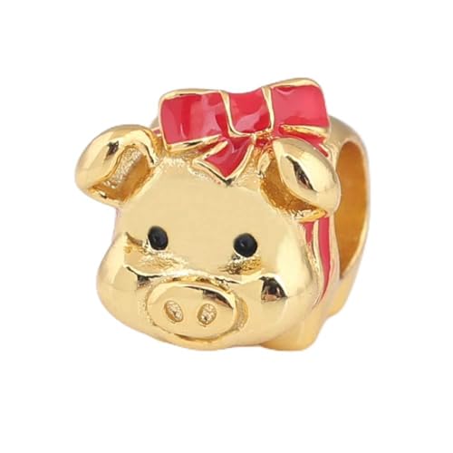 Silver Bead Charms,S925 Bead Diy Jewelry Shine Piggy Bank Red Bow Charms Fit Lady Bracelet Bangle Bracelet Jewelry Making Girls Teens Diy Fine Pendants