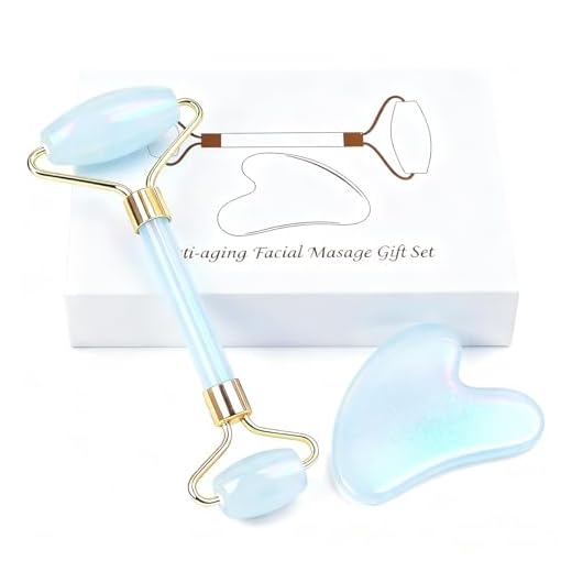 Werncy Jade roller and gua sha, facial roller, women's skincare tool, self-care gift, face, eye, neck massager, relieves fine lines and wrinkles, aventurine, opal, rose quartz