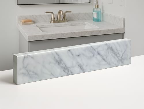 Threshold.shop Bathroom Vanity Sink Backsplash/Sidesplash (Carrara Marble, 4" x 22")