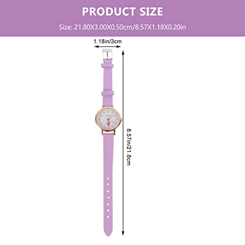 Hemobllo Relógio Infantil - Relógios De Gato Para Meninas Relógio De Pulso Com Pulseira De Couro Pu