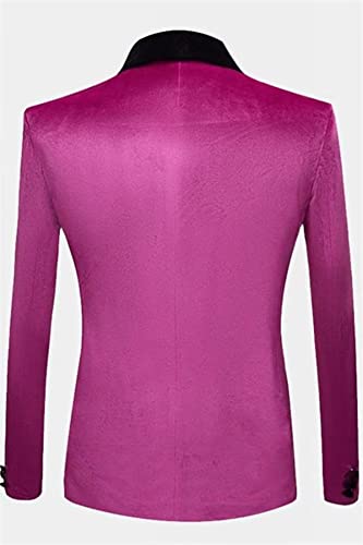 Men's Shawl Collar Blazer Velvet Suit Coat for Party Prom Dinner Jacket2