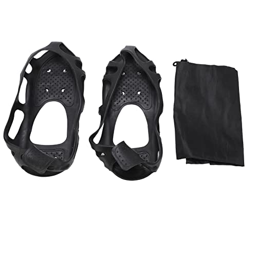 Kuuleyn 24 Spikes Anti Slip Walk Traction Cleat Ice Cleats for Shoes and Boots Traction Cleats for Walking On Snow and Ice Anti Slip Ice Snow Grippers Footwear Overshoe (M)