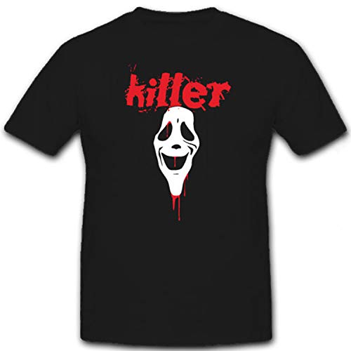 Masque Carnaval Horreur Sang T Shirt Killer 7255 Noir XXXXXL : Style Ample Sans Effort