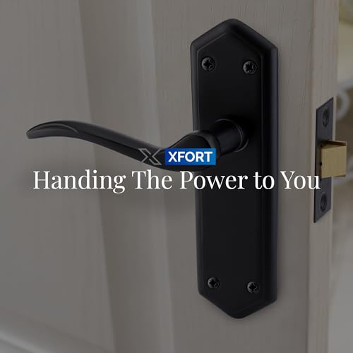 XFORT Polished Chrome Lever Latch Door Handle - Victorian Scroll Door Handle Sets - Internal Door Handles, 4 Pairs