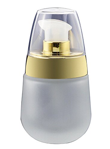 24station Set of 2 Empty Glass Bottles with Pump 1 Oz (30 ml) [Matte White]