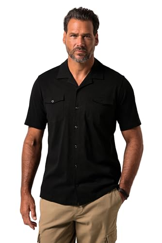 Chemise homme grande taille JP1880 col Cuba en jersey confortable jusqu'au 8XL