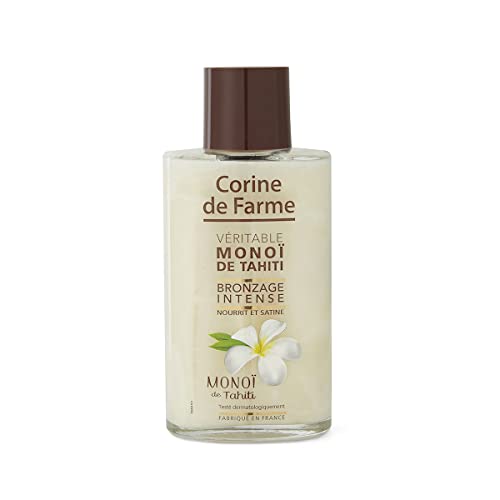 Corine de Farme Véritable Monoï de Tahiti - 100% Naturel Délicatement Parfumé - 99% de Monoï - Hydrate et Apaise la Peau - Idéal pour Parfaire le Bronzage