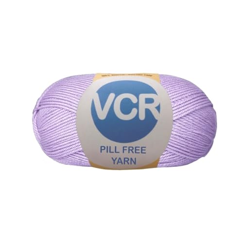 Image of VCR Lavender Yarn, Pill-Free Soft Knitting Yarn, 100 Grams Hank, 263 Meters Length, Low-Pill Acrylic Yarn, Soft Crosia Threads, Pack of 1, Suitable for Beanies, Caps and Gloves