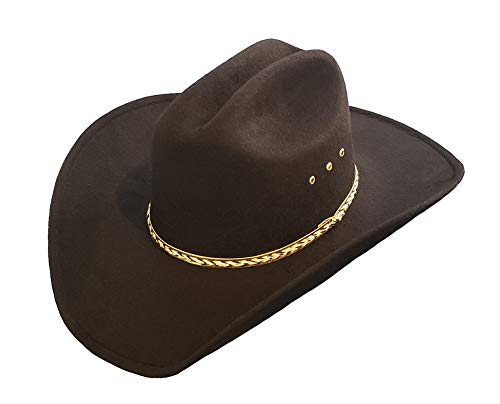 Men's Classic Western Cattleman Suede Black, White, Hard Black, Tan Straw Cowboy Hats (Suede Black, L/Xl) #TOP21