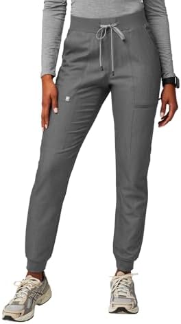 Fabletics Women's Active Scrub Jogger - MotionTech, 4-Way Stretch, Pocket-Packed, Lightweight, Semi-Slim Fit, 3X / Regular 28 in | 28, Heather Grey