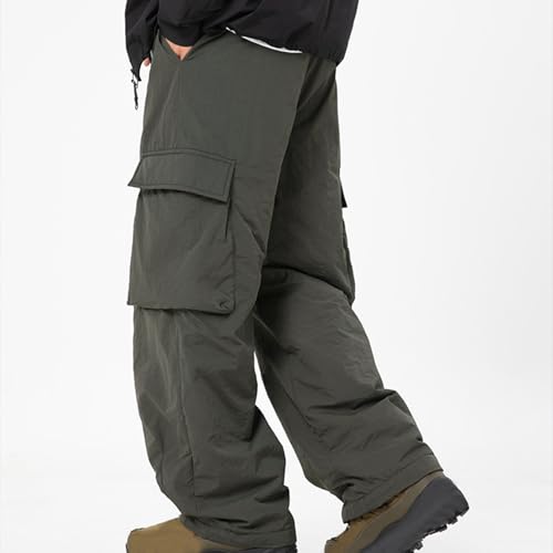 Men Outdoor Hiking Cargo Pants Baggy Sport Workout Lounge Sweatpant Loose Waterproof Drawstring Elastic Waist Trouser3