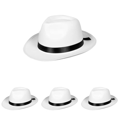 Boland 04372 Chapeau Mafia pour homme Taille unique, Blanc