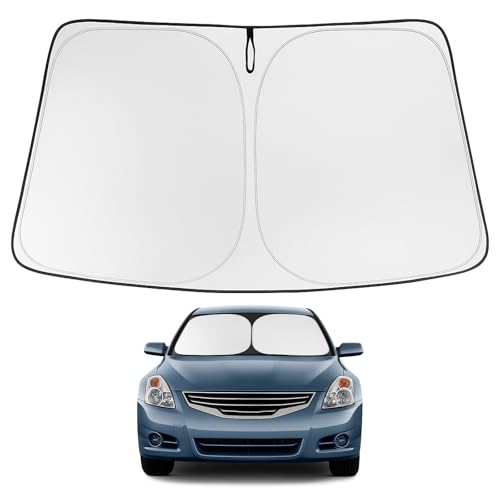 Image of Proadsy 2026 Upgrade Windshield Sun Shade Custom Fit 2007-2012 Nissan Altima Foldable Front Sunshade Protector Sun Visor Blocks UV Rays Keep Car Cooler
