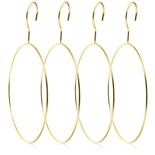 SEWACC Cintres pour Cravates et Foulards Lot de 4 Anneaux Métalliques Robustes à Suspendre Pratique pour Dressing et Placard