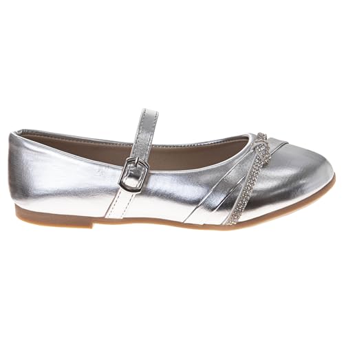 KENSIE GIRL Closed Toe Dress Ballerina Flats - Stylish Formal Patent Mary Jane Wedding Party Shoes (Toddler - Little Kid - Big Kid)2