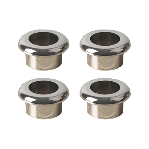 Honseadek 4 fundas de plástico ABS de 1 pulgada para agujeros de cable y ojales de escritorio para protección de cables de mesa de oficina en colores negro, plateado y dorado (plateado, 18 mm)