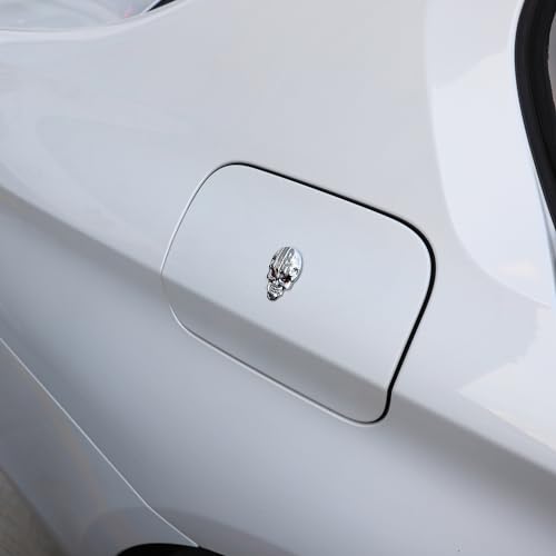 Image of TOMALL 2Pcs 3D Skull USA Flag Emblem Stickers for Car Universal Skeleton Chrome Metal Badge Halloween Decals Exterior Logo Symbol Decoration Accessories for Car Trunk Window Bumper Laptop (Silver)