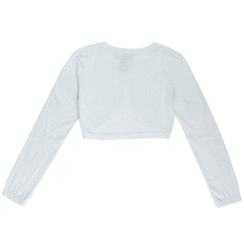 Amy Byer Girls' Long Sleeve Shrug Cardigan, Silver, X-Large #TOP1