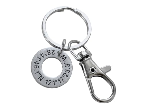 Custom Engraved Coordinates Keychain