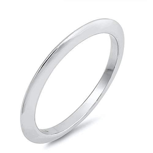 CloseoutWarehouse 925 Sterling Silver High Polished Knife Edge Band Ring