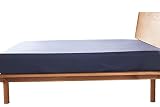 ボックスシーツ クイーン マチ25cm ネイビー ベッドシーツ 綿100 マットレスカバー 全周ゴム 着脱簡単 BOXシーツ コットン 肌触り 洗える 抗菌防臭 防ダニ