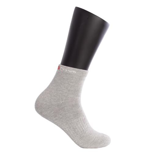 Black Crown - Calcetines Pro Tobilleros - 70% Poliéster, 28% Algodón, 2% Elastano - Ideales para Pádel y Todos Deportes - Gris. (Calcetines Pro Tobilleros, FR/ES, Números, 35, 38, Regular, Regular)