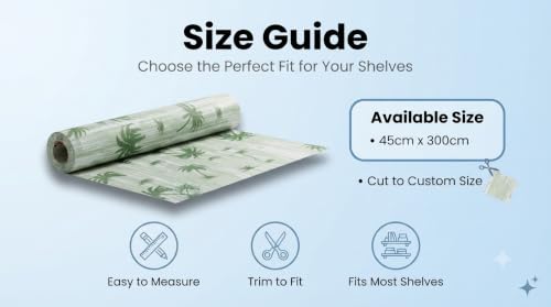 Image of Dribble (45cm X 300cm) Eva Shelf Liner Mat Roll, Non Slip Drawer & Cabinet Liner for Kitchen, Waterproof Oilproof Washable Fridge Mat, Anti Skid Multipurpose Mat (Palm Paradise Green)