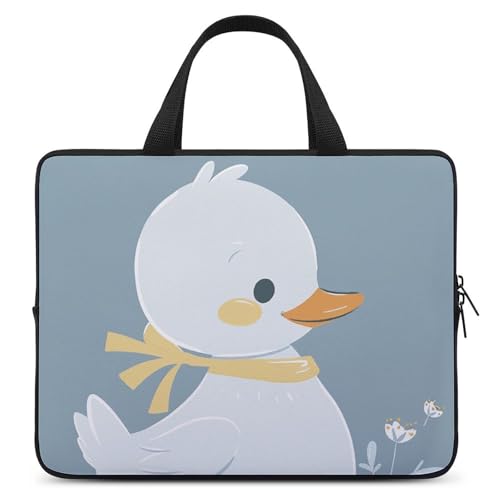 Housse ordinateur portable 12 pouces Little White Duck en feutre gris