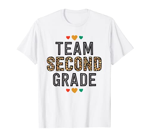 Team Second Grade Leopard Print Teacher 2nd Back to School T-Shirt