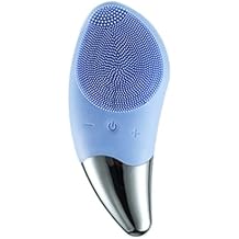 Exfoliator Scrubber, Facial Massager, Deep Pore Cleaning Waterproof Body 6000 Vibrations 6-Speed Adjustment, Made with Ultra Hygienic Soft Silicone,Blue