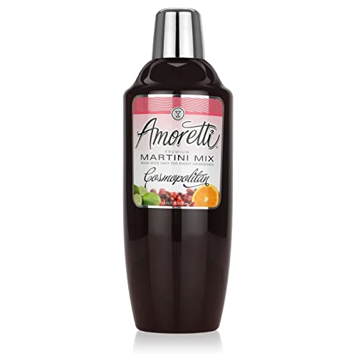 Amoretti - Premium Cosmopolitan Martini Mix, 7 Servings Per Bottle (28 oz), Perfect for Cocktails, Alcoholic Beverages, Mocktails, Martinis, Made with Real Fruit, Gluten Free, Vegan, Kosher