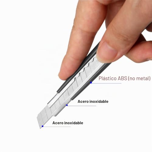 Miniatura 2 de Gebildet 5piezas 9mm Cúter De Cuchillas Profesional Ángulo De Corte De 60grados, Snap-Off De Acero De Carbono Cuchillo, Automático De Vinilo Herramientas