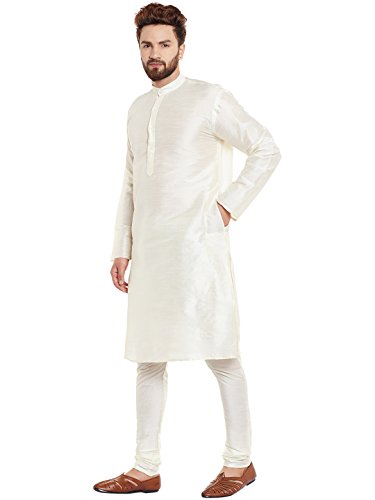 Image of SOJANYA (Since 1958 Men's Royal Blue Dupion Silk Kurta & Churidaar Pyjama
