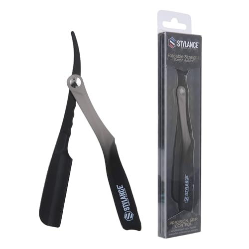 STYLANCE Foldable Straight Razor Holder, Fast and East to Assemble, Professional Barber Razor Blade Holder for Barber Shop & Home Grooming (Matte Gray)