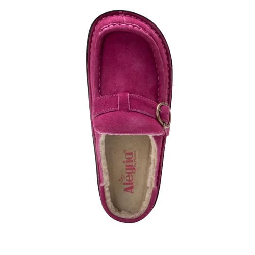 Image of Alegria Women's Brigid Leather Moc Toe Open Back Clog with Heel Cup