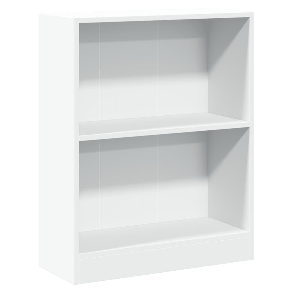 vidaXL White Bookshelf - 2-Layer Engineered Wood Rack - Compact and Functional Design - Ideal for Living Room, Bedroom, Office or Hallway — image 1