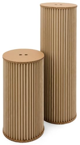 Displays2go 13 Round Accordion Pedestals (Set of 2)