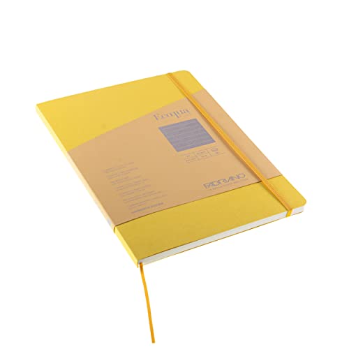 Cahier relié A4 ligné Fabriano Ecoqua Plus jaune grand format carnet de notes