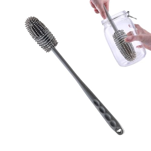 Evember Goupillon Biberon Silicone, Brosse De Nettoyage De Bouteille en Silicone, 28x3x7cm Brosse De Nettoyage À Long Manche, Brosses À Récurer À Long Manche pour Nettoyer Différentes Tasses