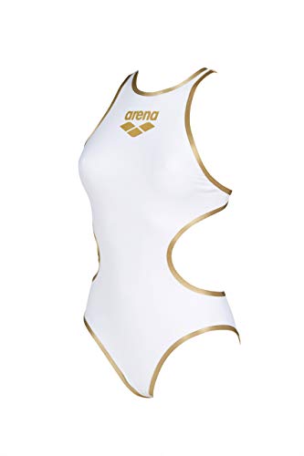 Arena One Big Logo Bañador de Una Pieza para Mujer, Bañador Deportivo de Secado Rápido y Tejido Arena MaxLife Eco, Resistente al Cloro y Protección UPF 50+ UV