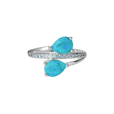 YoTreasure Turquoise Blue Topaz Ring Cover