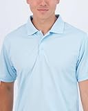 Real Essentials 3 Pack: Men's Short Sleeve Golf Polo Casual Workout Sports Cool Moisture Wicking Collared Shirt, Set D, Large