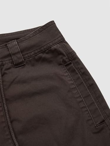 Flamingals Straight Leg Mid Waist Solid Stitch Detail Patch Pocket Pants for Women4