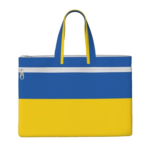 Flag Of Ukraine Canvas Document Bag Briefcase For Professionals And Executives