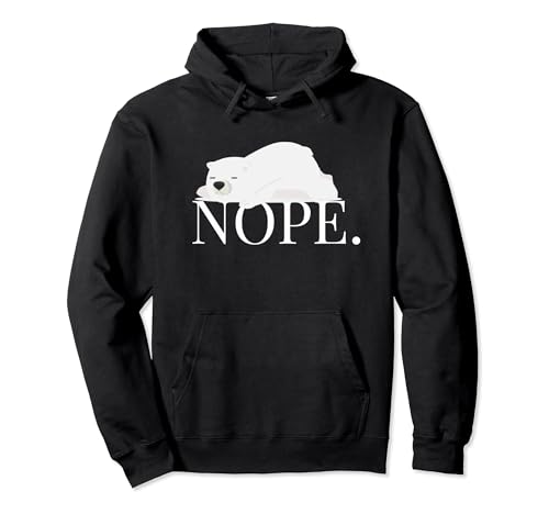 Funny Nope Not Today Pigro orso polare amante degli animali Felpa con Cappuccio